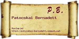 Patocskai Bernadett névjegykártya